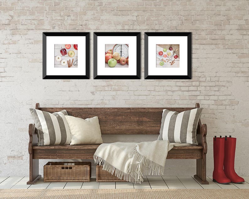 Modern Rustic Kitchen Art Set of 3 Prints or Canvases for Etsy