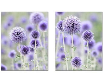 Set of 2 Lavender Flower Prints or Canvases for Home Decor: Purple Floral Wall Art,