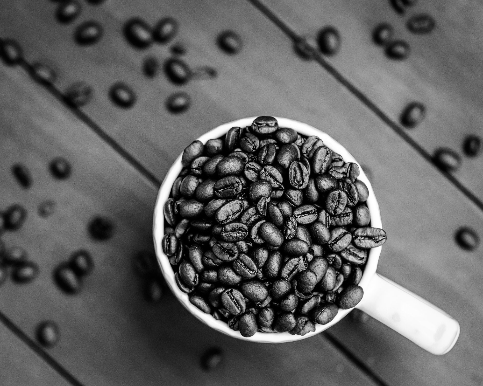 Coffee Wall Art for Rustic Kitchen Decor, Black and White Coffee Bean