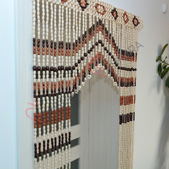 Wooden Door Curtain Wood Curtain Wood Blinds Door Beads Beaded Etsy