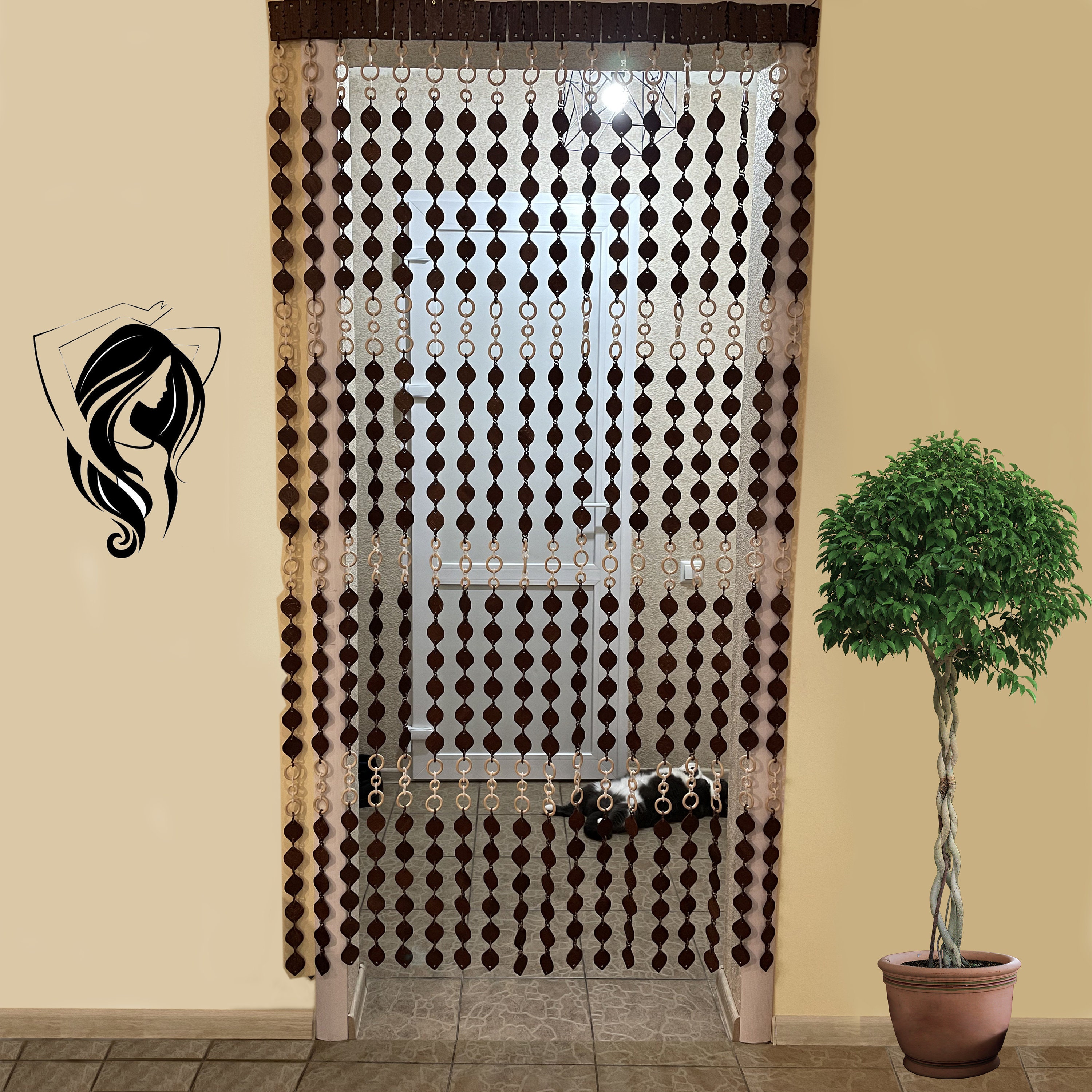 Wood Door Curtains Boho Y2K Room Decor Screen Door Beads Etsy UK