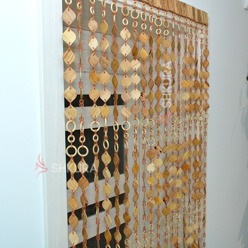 Beaded Curtain for Doorways Room Divider Wood Door Curtains Etsy