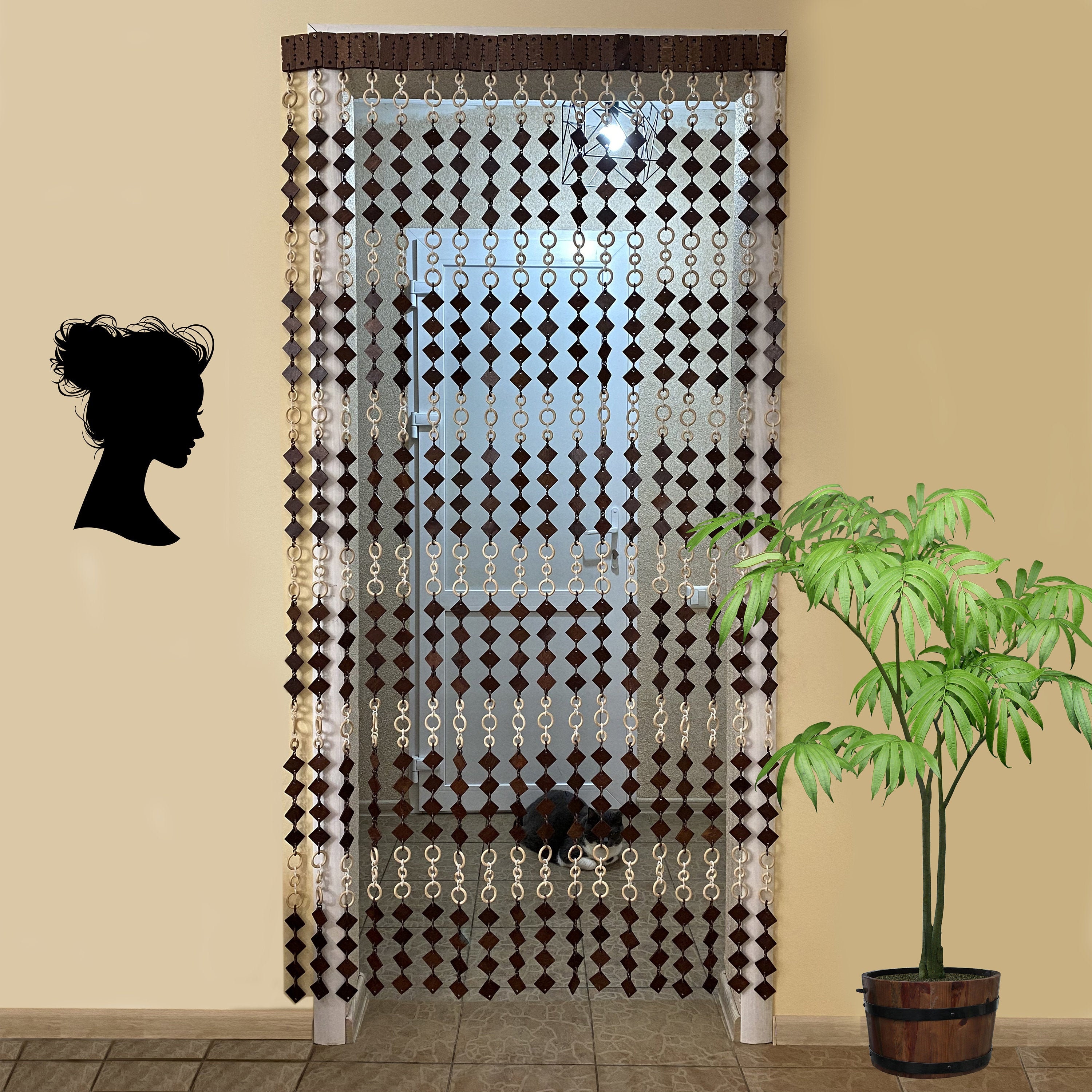 Wood Door Curtains Boho Y2K Room Decor Beaded Curtain for Etsy