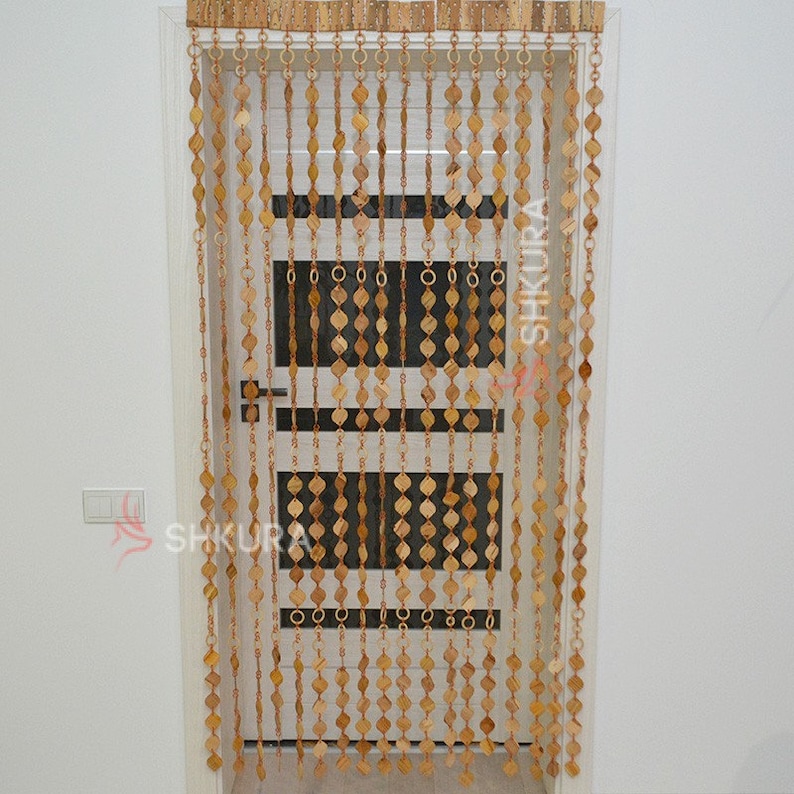 Beaded Curtain for Doorways Room Divider Wood Door Curtains Etsy