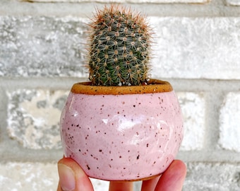 Pink Ceramic Planter / Modern Planter Pottery / Mini Planter / Succulent Pot / Ceramic Plant Pot / Plant Lady Gift / Boho Plant Decor