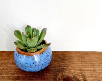 Blue Ceramic Planter / Modern Pottery / Mini Planter / Succulent Pot / Plant Pot / Unique Garden Gift / Modern Ceramic Planter