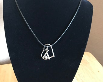 Baseball Bat Floating Heart Necklace, Baseball Bat Necklace, Bat Necklace, Heart Necklace, Baseball Jewelry, Sports Necklace, USA, Black