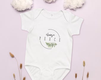 White Baby Onsie "Choose Peace"