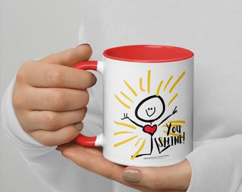 White and Red/Orange "You Shine" Mug