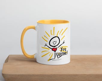 White and Yellow "You Shine" Mug