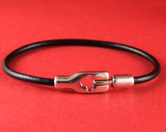 Qty1 FC0155MADE in EUROPE zamak horseshoe shape clasp for 10mm flat cord D-ring zamak clasp TMN1S