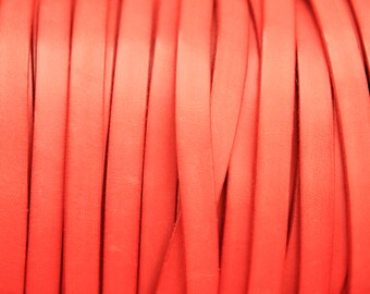 Coral Silver per INCH 10mm Flat Leather Cord