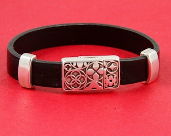 Qty1 FC0155MADE in EUROPE zamak horseshoe shape clasp for 10mm flat cord D-ring zamak clasp TMN1S