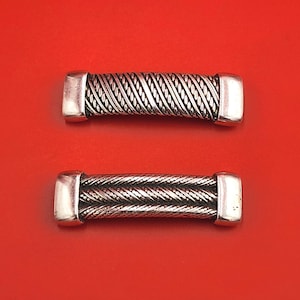 C0210>> MADE in EUROPE zamak connector, zamak embossed connector, zamak connector for 10mm flat leather cord qty1