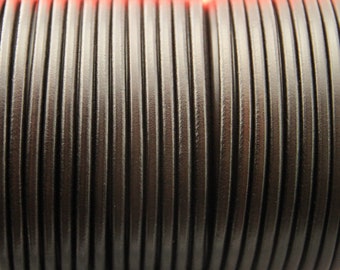 MADE IN SPAIN 1 yard round leather cord, dark brown genuine leather cord (MARR4BRNAT)