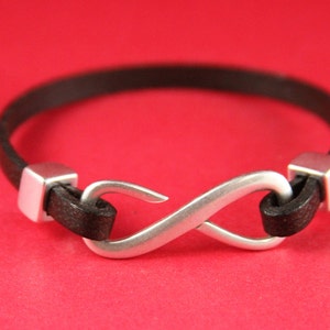 FC0131>>MADE in EUROPE  zamak infinity hook clasp with 2 loop makers, flat 5mm cord hook clasp,  5mm flat cord clasp Qty1set