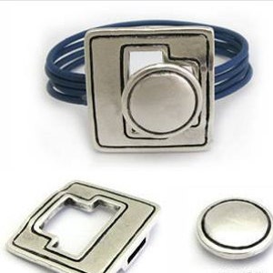 RC0011>>MADE IN EUROPE toggle clasp, button clasp,  silver toggle clasp, large toggle clasp (X6043ABAS) Qty 1