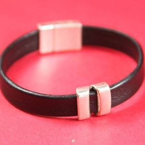 FS0150>> MADE IN EUROPE 2 zamak flat sliders, flat cord slider, 10mm flat cord sliders, silver sliders(78252/10) Qty2