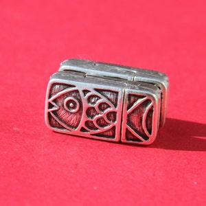 FC0216&gt;&gt;MADE IN EUROPE zamak clasp for flat leather cord, silver clasp for flat cord bracelet Qty1