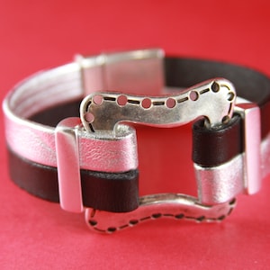 C0055&gt;&gt;MADE in EUROPE zamak large square connector, 20mm cord connector, flat leather cord connector Qty1