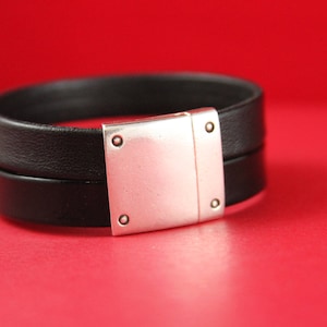 FC0321&gt;&gt;MADE in EUROPE zamak magnetic clasp, 20mm flat cord clasp, 20mm rivets clasp, silver rivets magnetic clasp Qty1