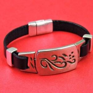 C0114&gt;&gt;MADE in EUROPE zamak connector, 10mm cord connector, flat 10mm leather cord engraved connector (7496) Qty 1
