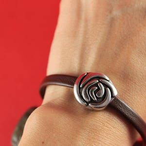 FC0263&gt;&gt;MADE in EUROPE zamak flower clasp for flat cord, zamak rose clasp for flat cord, clasp for 6mm cord qty1