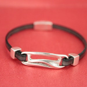 C0150&gt;&gt;MADE in EUROPE zamak connector, 5mm cord connector, flat 5mm leather cord connector, Qty1