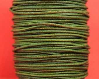 MADE IN EUROPE 6 feet 2mm leather cord, 2mm green leather cord, 2mm round leather cord, (2ANIVCA)