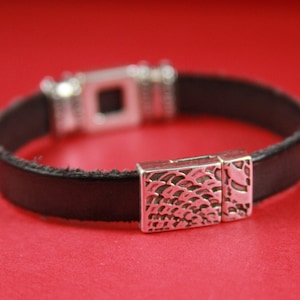 FC0012&gt;&gt;MADE in EUROPE zamak clasp, 10mm flat cord clasp, 10x2mm clasp Qty1