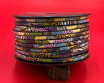 MADE in EUROPE 24'' multi color leather cord, 5mm flat leather cord, 5mm flat leather cord