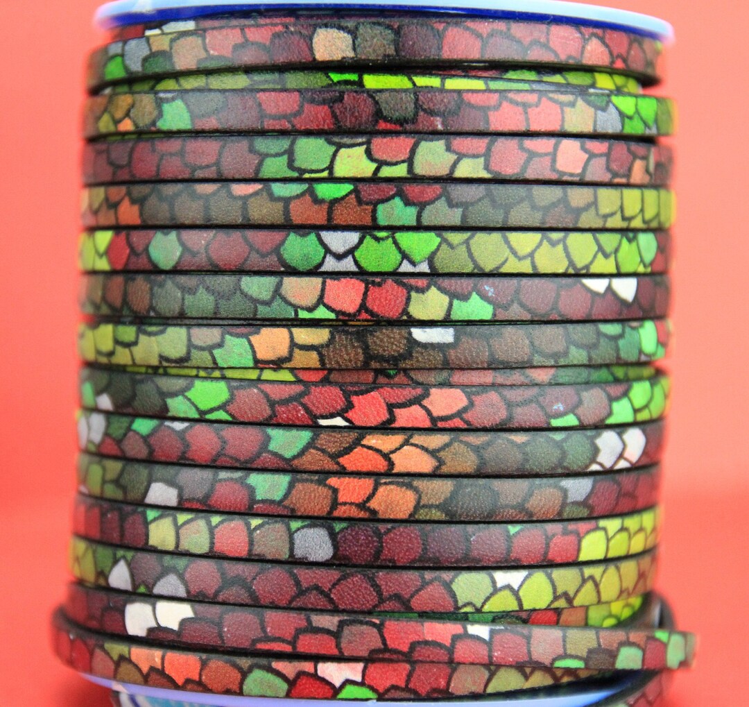 MADE in EUROPE 24'' Multi Color Leather Cord, 5mm Flat Leather Cord ...
