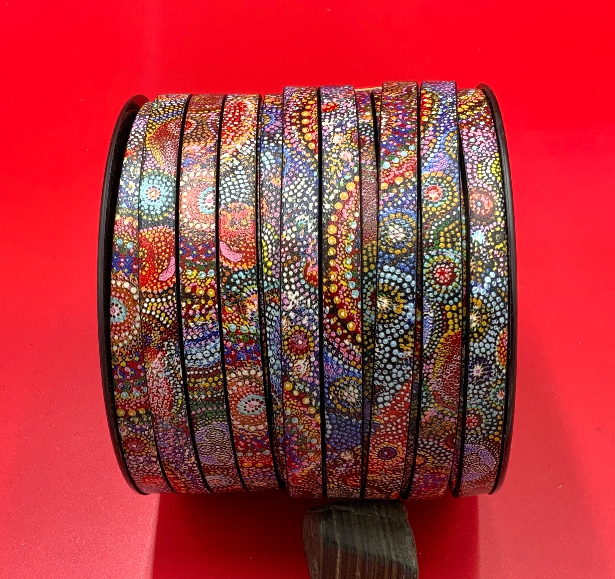 MADE in EUROPE 24'' Multi Color Leather Cord, 5mm or 10mm Flat Leather ...