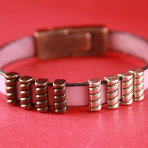 FS0220&gt;&gt;MADE IN EUROPE 4 zamak sliders , flat cord sliders, 10mm leather cord sliders Qty4
