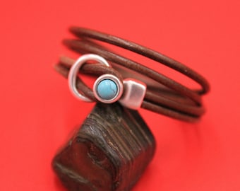 RC0202>>MADE in EUROPE zamak loop and button clasp for round cord, 6x3mm cord gemstone clasp, (11510) Qty1