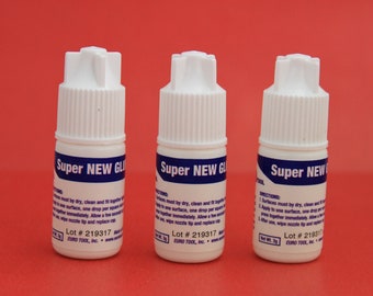 MADE in USA 3 bottles of super glue, jewelry glue, leather cord glue, jewelry adhesive, Eurotool super glue