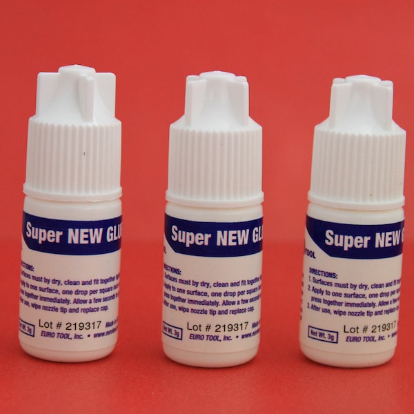 MADE in USA 3 bottles of super glue, jewelry glue, leather cord glue, jewelry adhesive, Eurotool super glue