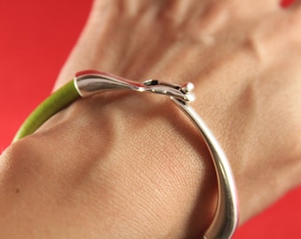 RC0140>>MADE in EUROPE zamak hook clasp, round cord clasp, 5mm cord clasp, bracelet zamak hook, zamak half bracelet (ng4449-027) Qty1