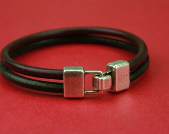 RC0129>>MADE in EUROPE zamak hook clasp, double strand hook clasp, 5mm round cord zamak clasp (6931) Qty1