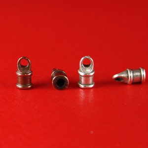 6/5 MADE in EUROPE 10 round cord ends, mykonos cord end caps, 3mm cord ends (X3495) Qty10