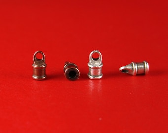 6/5 MADE in EUROPE 10 round cord ends, mykonos cord end caps, 3mm cord ends (X3495) Qty10