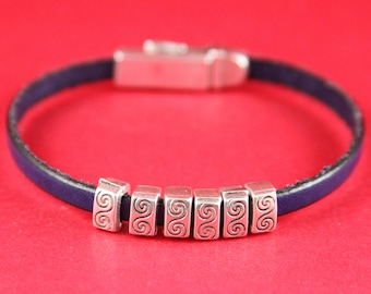 FS0161>>MADE in EUROPE 6 zamak sliders for 5mm cord, flat cord slider, zamak bar slider qty6