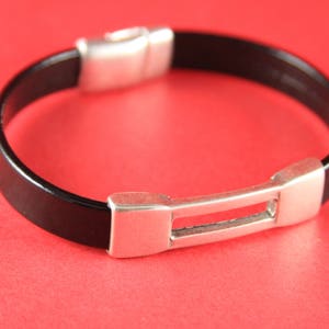C0031&gt;&gt;MADE in EUROPE zamak connector, 10mm cord connector, flat 10mm leather cord connector  Qty 1