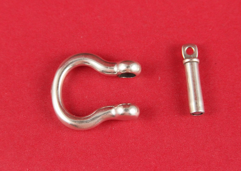 Qty1 FC0155MADE in EUROPE zamak horseshoe shape clasp for 10mm flat cord D-ring zamak clasp TMN1S