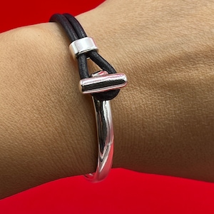 B0106&gt;&gt; MADE in EUROPE zamak half bracelet for 3mm round cord, silver half bracelet qty 1set