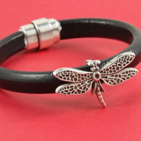 LS0013>>MADE in EUROPE zamak dragonfly slider, dragonfly slider for licorice cord, dragonfly bead for bracelet, (pf8731) Qty1