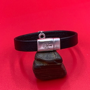 FC0413MADE in EUROPE zamak magnetic clasp, 10mm flat cord clasp, life tree clasp, leather cord clasp PF14298 Qty1 image 1