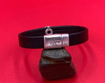 FC0413>>MADE in EUROPE zamak magnetic clasp,  10mm flat cord clasp, life tree clasp, leather cord clasp (PF14298) Qty1