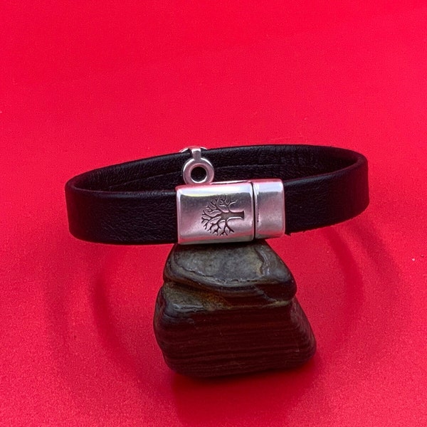FC0413>>MADE in EUROPE zamak magnetic clasp,  10mm flat cord clasp, life tree clasp, leather cord clasp (PF14298) Qty1