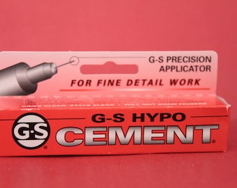 MADE in USA G-S HYPO cement glue, 1/3 ounce jewelry glue, jewelry adhesive, jeweler's glue for fine work